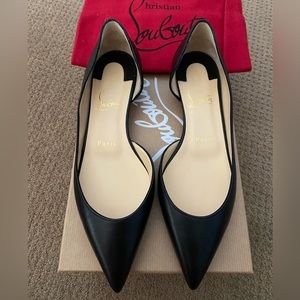 Christian Louboutin Iriza Flat Nappa Black Sz 36 New